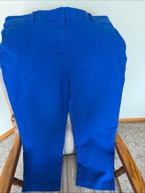 LOFT Riviera Slip Crop Pants - Royal Blue